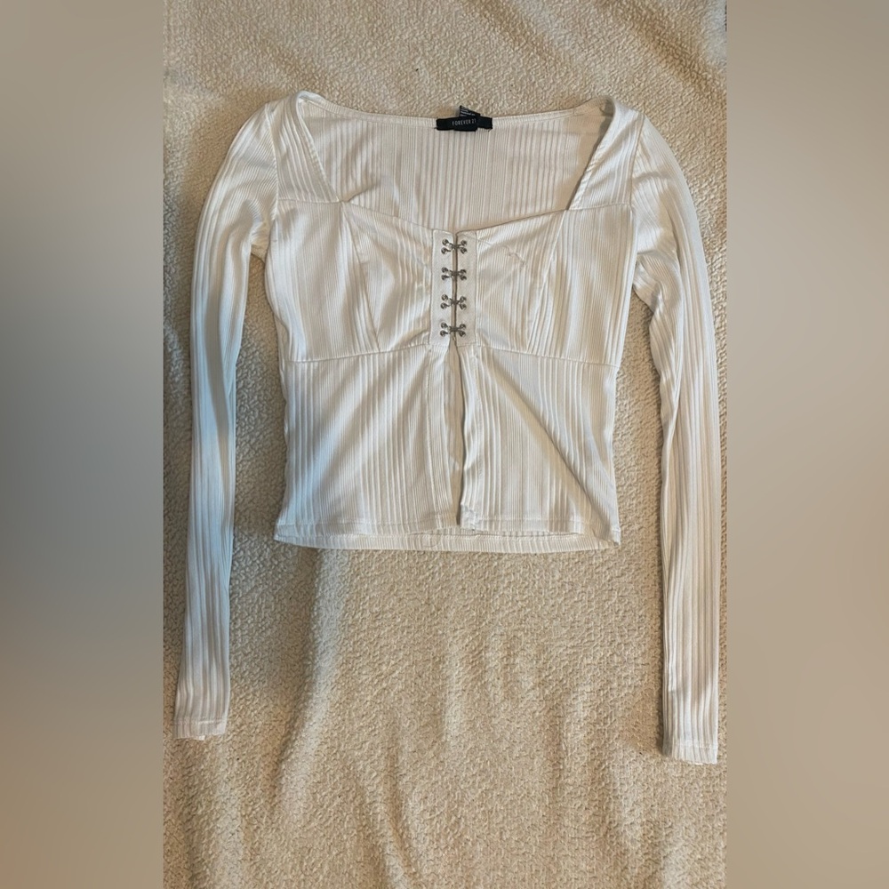Cute white shirt with a split